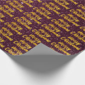 Merry Christmas Gold Script Bourgondië Maroon Glit Cadeaupapier (Hoek)