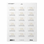 Merry Christmas Gold Script Foto Retouradres Etiket (Full Sheet)