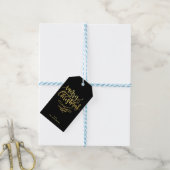 Merry Christmas Gold Script Typografie Cadeaulabel (Met Touw)