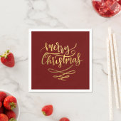 Merry Christmas Gold Script Typografie Servet (Insitu)