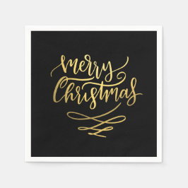 Merry Christmas Gold Script Typografie Servet