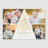 Merry Christmas Gold Swirl Tree 4 Photo Collage (Voorkant)
