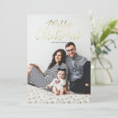 MERRY CHRISTMAS GOLD wenskaart voor kerstmis Feestdagenkaart (Staand voorkant)