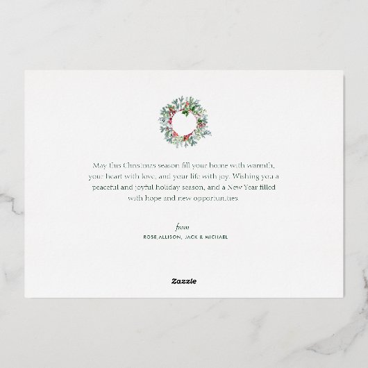 Merry Christmas Golden folie Lettering Folie Feestdagenkaart (Achterkant)