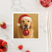 Merry Christmas Golden Retriever card. Servet (Insitu)