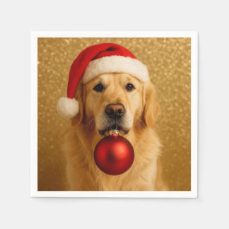 Merry Christmas Golden Retriever card. Servet
