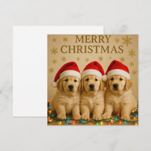 Merry Christmas Golden Retriever Christmas Kaart. Feestdagenkaart