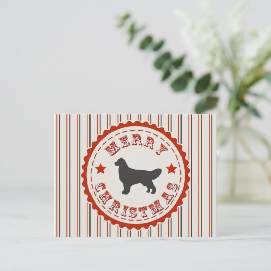  Merry Christmas Golden Retriever Dog Logo Feestdagenkaart (Staand voorkant)