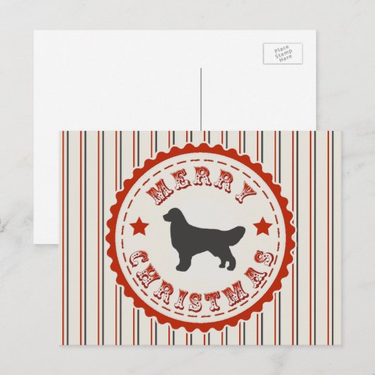  Merry Christmas Golden Retriever Dog Logo Feestdagenkaart (Voorkant / Achterkant)