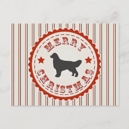  Merry Christmas Golden Retriever Dog Logo Feestdagenkaart (Voorkant)