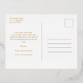 Merry Christmas Golden Snow Effect and Branches Folie Feestdagen Briefkaart (Achterkant)