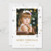 Merry Christmas Golden Snowflakes Family Photo (Voorkant)