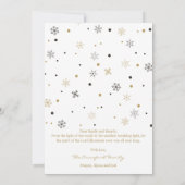 Merry Christmas Golden Snowflakes Family Photo (Achterkant)