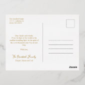 Merry Christmas Golden Snowflakes Family Photo Folie Feestdagen Briefkaart (Achterkant)