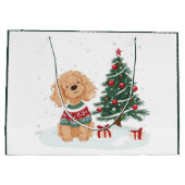 Merry Christmas Goldendoodle Dog Groot Cadeauzakje (Achterkant)
