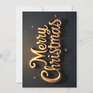"Merry Christmas"  goldene Schrift in Englisch Feestdagenkaart