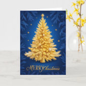 Merry Christmas - Goldener Weihnachtsbaum Kaart (Gele Bloem)