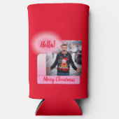 Merry Christmas Gradient Modern Fototekst toevoege Seltzer Blikjeskoeler (Voorkant)