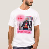 Merry Christmas Gradient Modern Fototekst toevoege T-shirt (Voorkant)