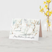 Merry Christmas Granddaughter White Rabbit Snow Kaart (Gele Bloem)