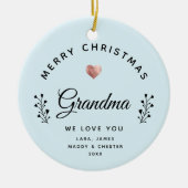 Merry Christmas Grandma Photo Rose Gold Script Keramisch Ornament (Voorkant)