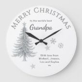 Merry Christmas Grandpa Personalized Keepsake Grote Klok (Voorkant)