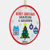 Merry Christmas Grandparents Snowflakes Tree PHOTO Keramisch Ornament (Rechts)