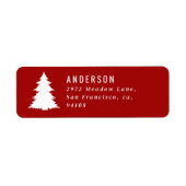 Merry Christmas graphic tree retro rood Label (Voorkant)