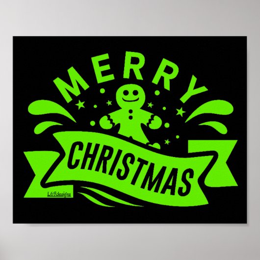 MERRY CHRISTMAS grappig ontbijtman Poster (Voorkant)