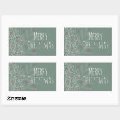 Merry Christmas green abstract mistletoe Rechthoekige Sticker (Vel)