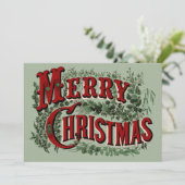 Merry Christmas - Green and Red Feestdagenkaart (Staand voorkant)