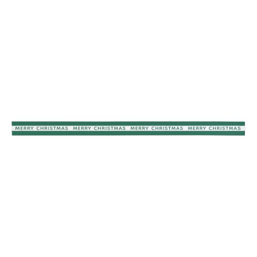 Merry Christmas Green And White Striped Festive Grosgrain Lint (Voorkant)