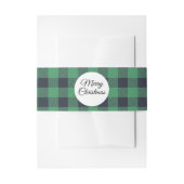 Merry Christmas Green Buffalo Black Plaid Pattern Uitnodigingen Wikkel (Voorkant Voorbeeld)