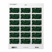 Merry Christmas Green Feestelijke Retour Adres Lab Etiket (Full Sheet)