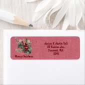 Merry Christmas Green Floral Retour Adres Label (Insitu)