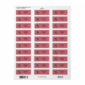 Merry Christmas Green Floral Retour Adres Label (Full Sheet)