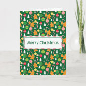 Merry Christmas Green Holiday Theme Design Kaart (Voorkant)