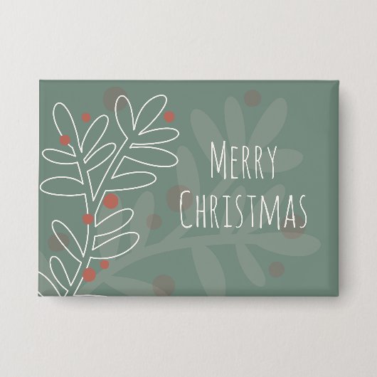 Merry Christmas green mistletoe Button (Voorkant)