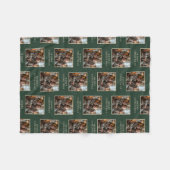 Merry Christmas Green Photo Holiday Fleece Deken (Voorkant (Horizontaal))