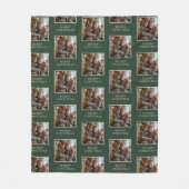 Merry Christmas Green Photo Holiday Fleece Deken (Voorkant)
