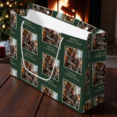 Merry Christmas Green Photo Holiday Groot Cadeauzakje