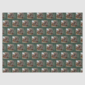 Merry Christmas Green Photo Holiday Tissuepapier (Voorkant)