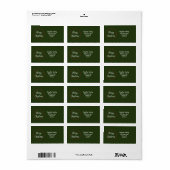 Merry Christmas Green Round Retour Adres Label (Full Sheet)