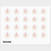Merry Christmas Green Wreath Happy Holidays Ronde Sticker (Vel)