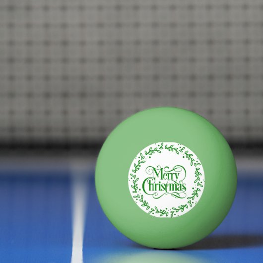 MERRY CHRISTMAS GREEN WREATH PINGPONGBAL (Net)