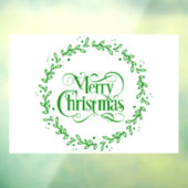 MERRY CHRISTMAS GREEN WREATH RAAMSTICKER (Vel 3)