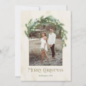 Merry Christmas Greenery Arch Lijst Foto Feestdagenkaart (Voorkant)
