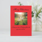 Merry Christmas Greeting Card Bedankkaart (Staand voorkant)