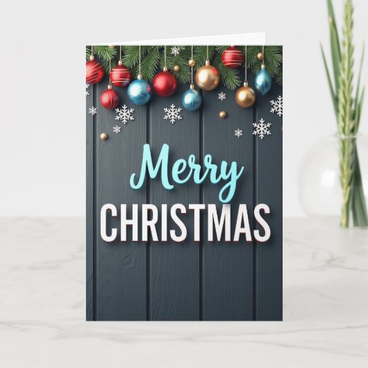 Merry Christmas Greeting Card Kaart (Voorkant)