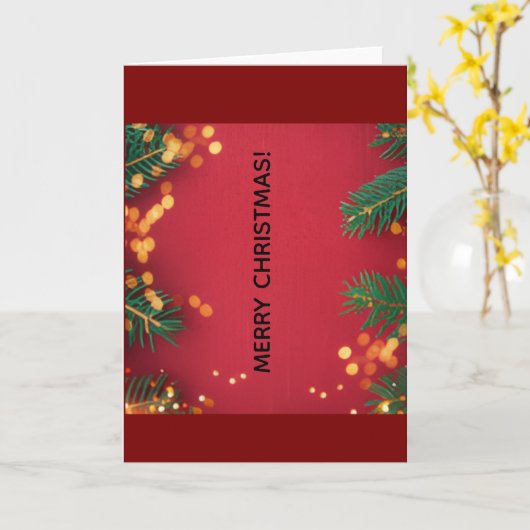Merry Christmas Greeting Card Kaart (Gele Bloem)